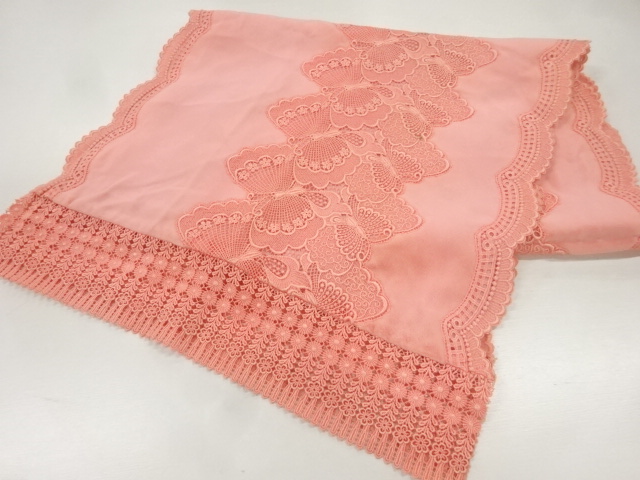 ビロードレース花に蝶模様ショール